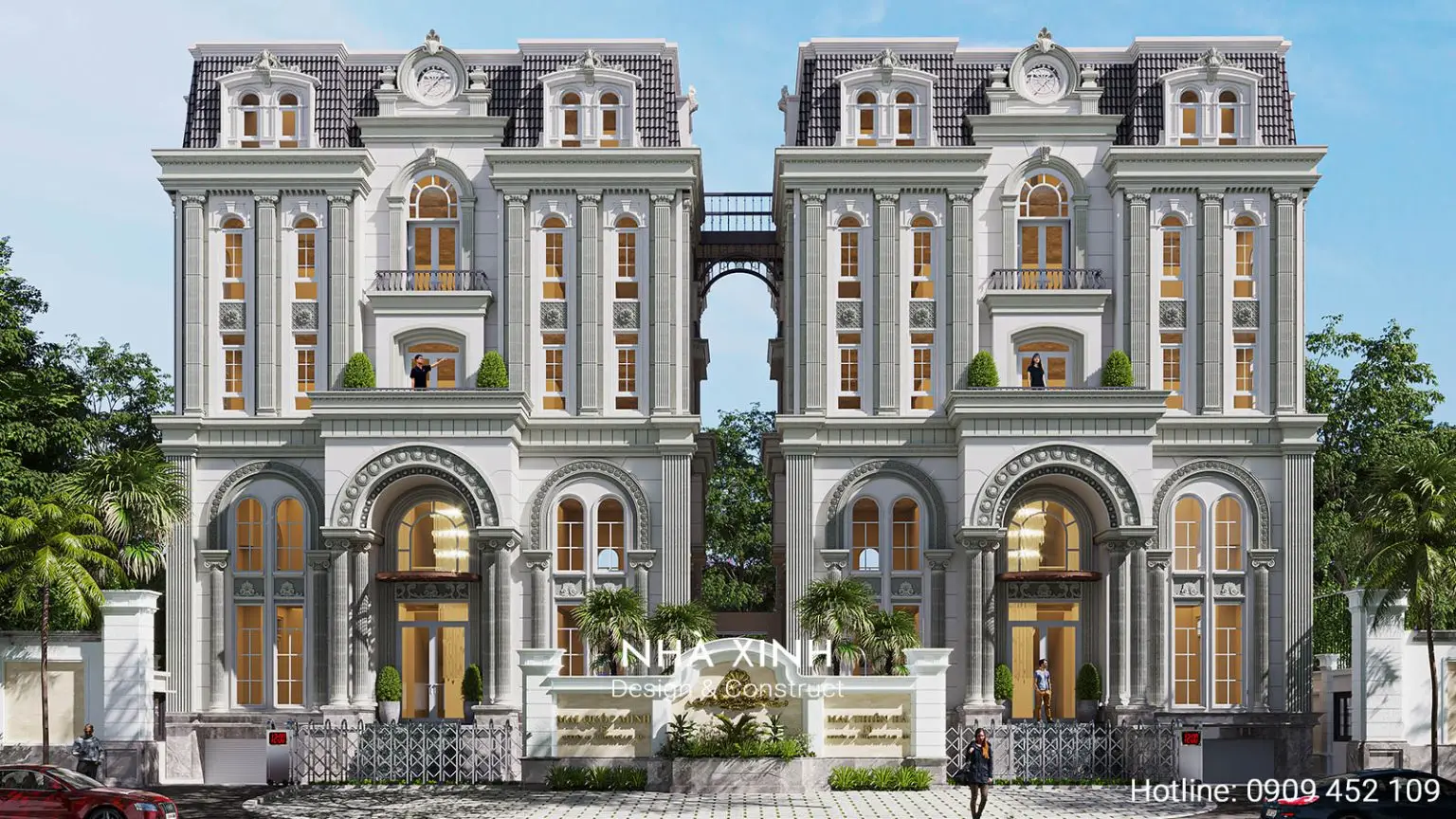 thiết kế biệt thự đôi phong cách châu âu đẹp