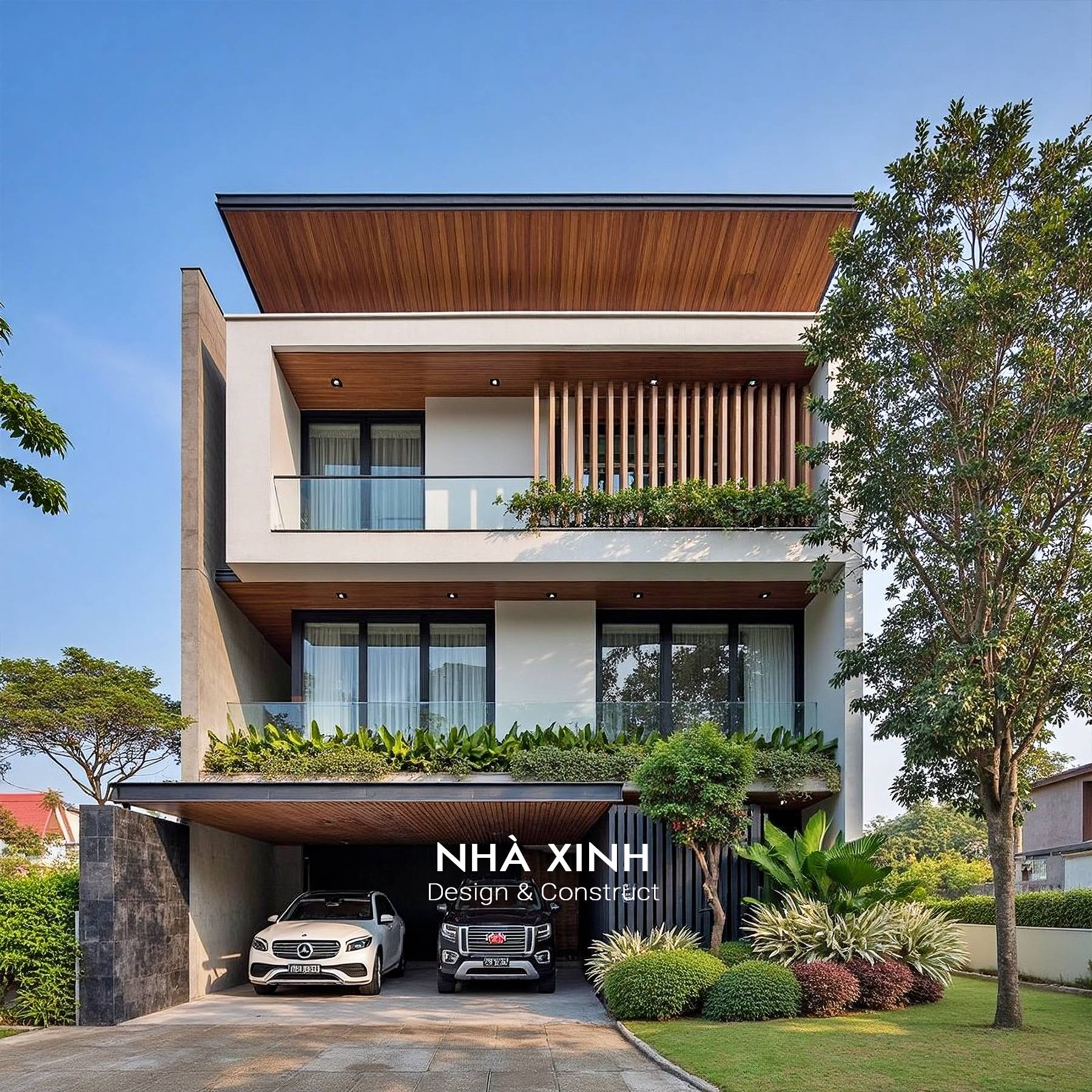 Biệt thự hiện đại 3 tầng nhà anh Trí thiết kế không gian mở