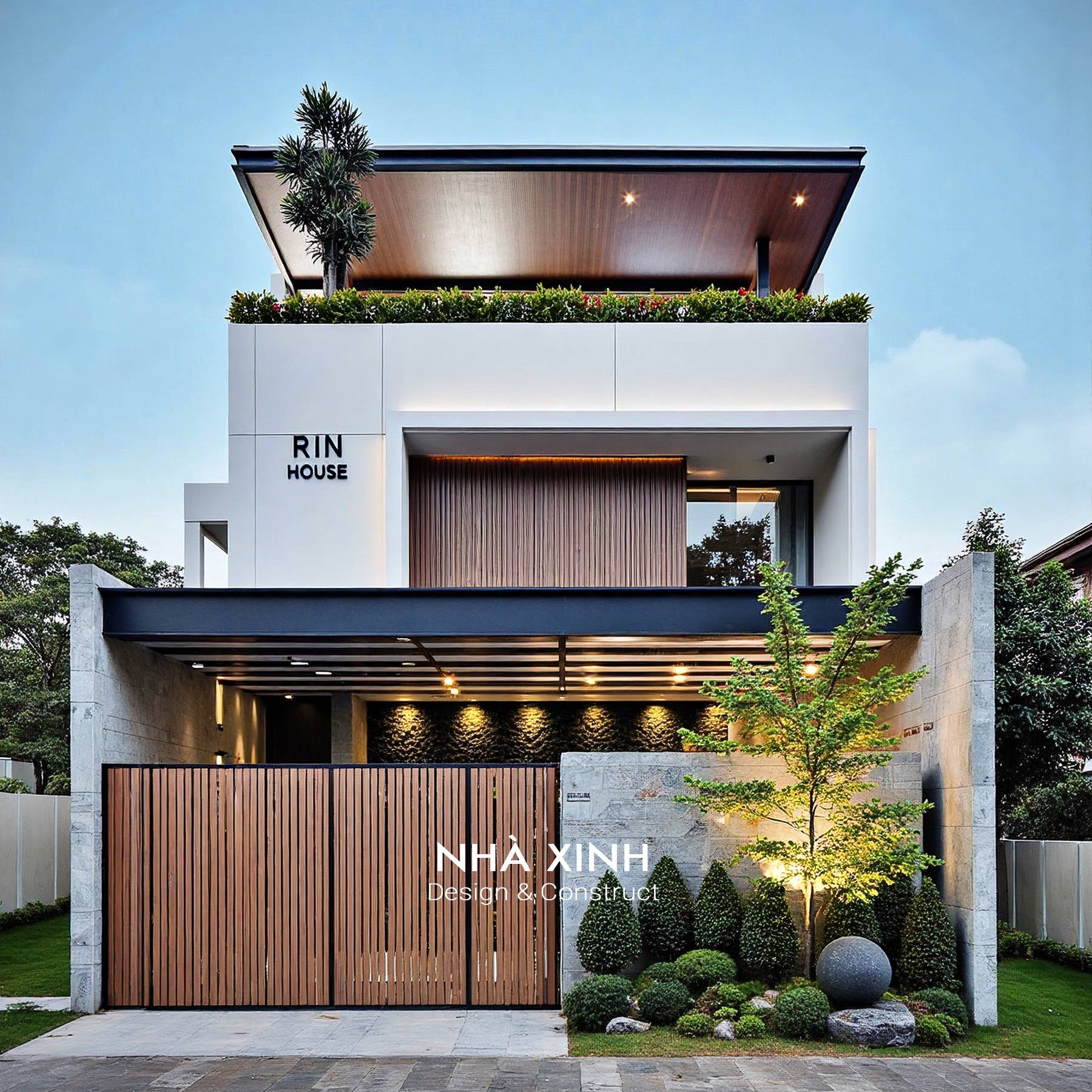 Mẫu biệt thự 2 tầng 100m2 đơn giản, sang trọng