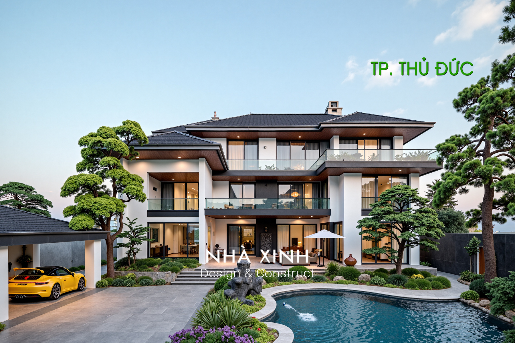 Thiết kế biệt thự có hồ bơi sang trọng, đẳng cấp