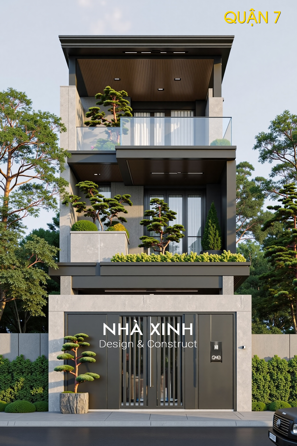Biệt thự 3 tầng 120m2 mặt tiền hiện đại