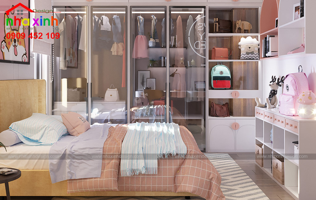 Một cách thiết kế đầy sự tiện nghi cho căn phòng ngủ con gái