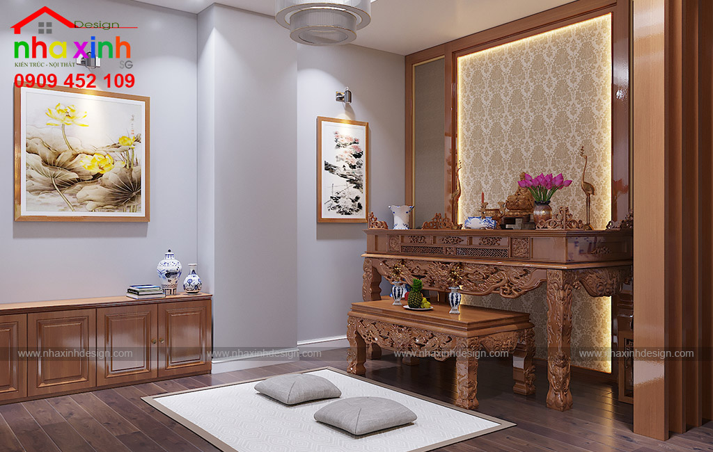 Nội thất phòng thờ phong cách đồ gỗ | Chị Chi. Ảnh 3