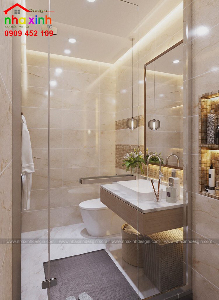 Nội thất phòng WC Master phong cách đồ gỗ | Chị Chi. Ảnh 2
