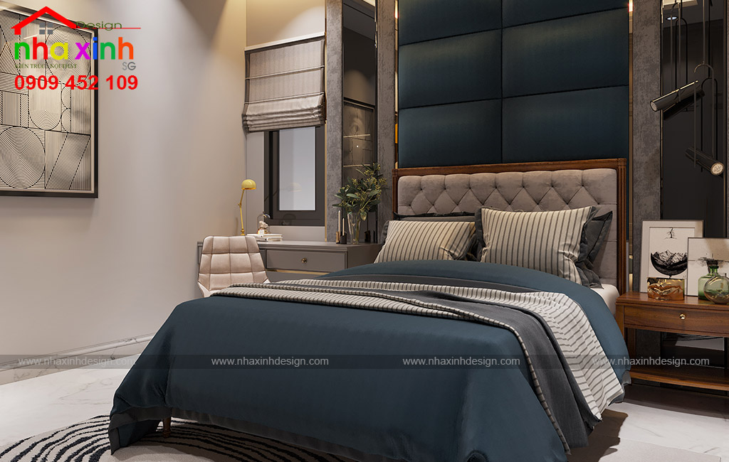 Không gian phòng ngủ được thiết kế kế đơn giản và sang trọng
