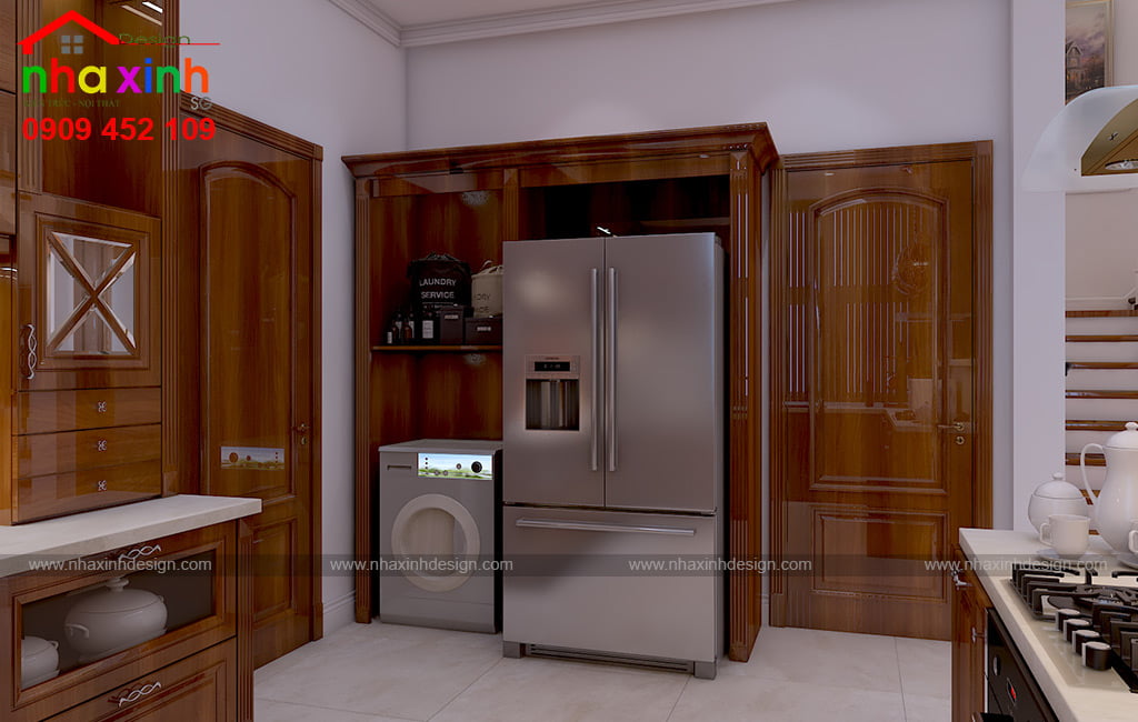 Thiết kế nội thất khu vực phòng bếp cho mẫu biệt thự hiện đại đẹp
