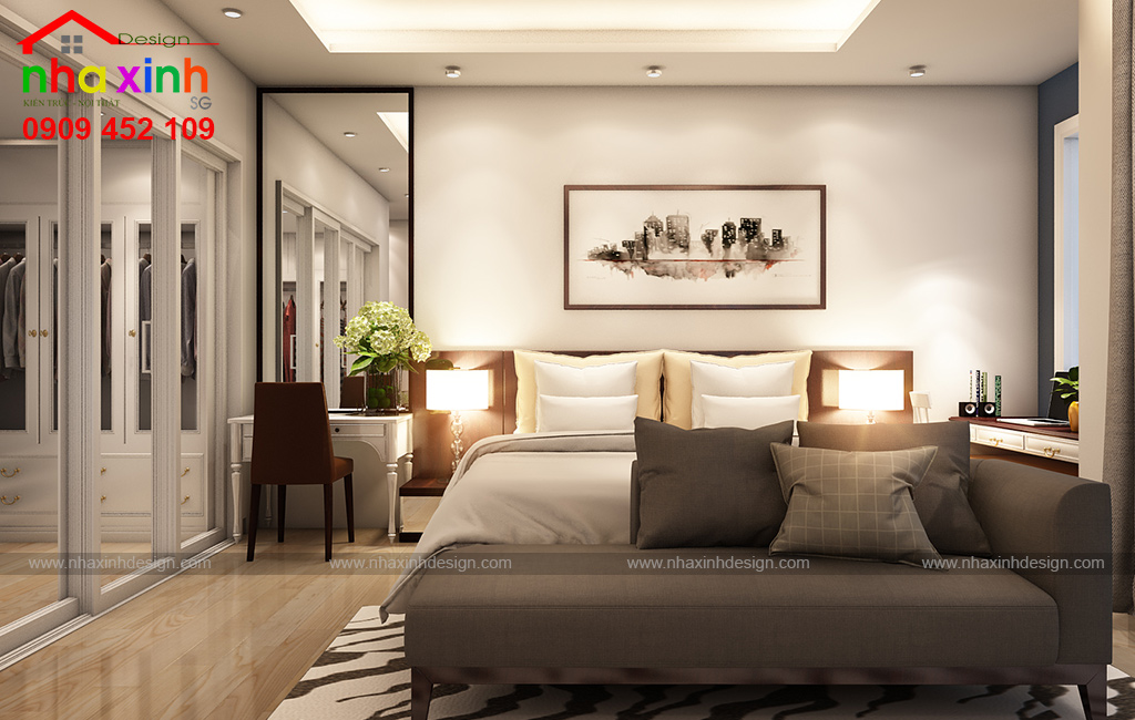 Cách thiết kế tạo nên sự lung linh cho căn phòng ngủ master của mẫu biệt thự hiện đại đẹp