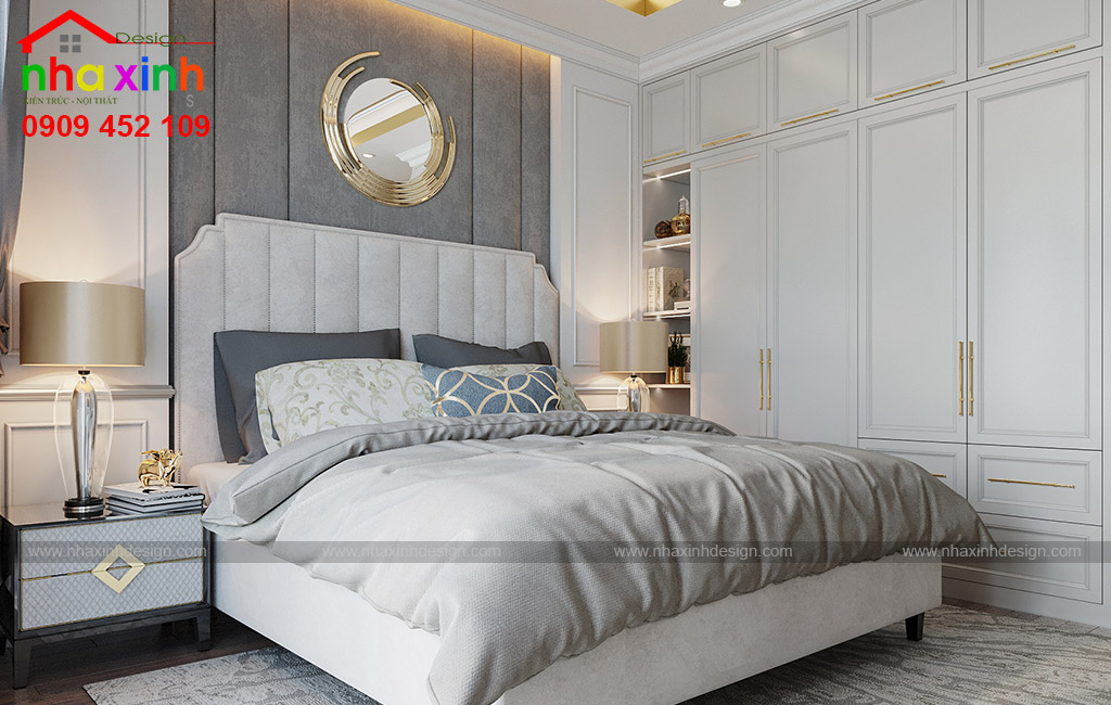 Thiết kế nội thất cổ điển siêu sang trọng với không gian phòng ngủ master