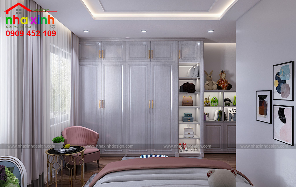 Nội thất phòng ngủ con gái lớn phong cách đồ gỗ | Chị Chi. Ảnh 2