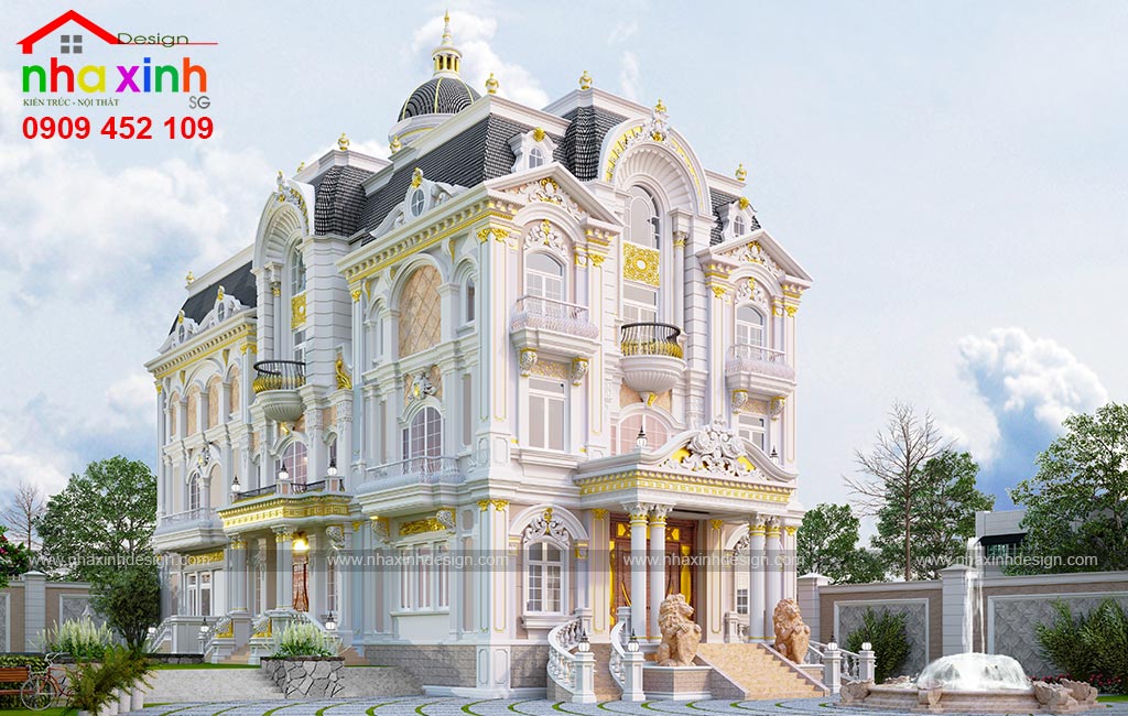 Thiết kế kiến trúc biệt thự nhà anh Học
