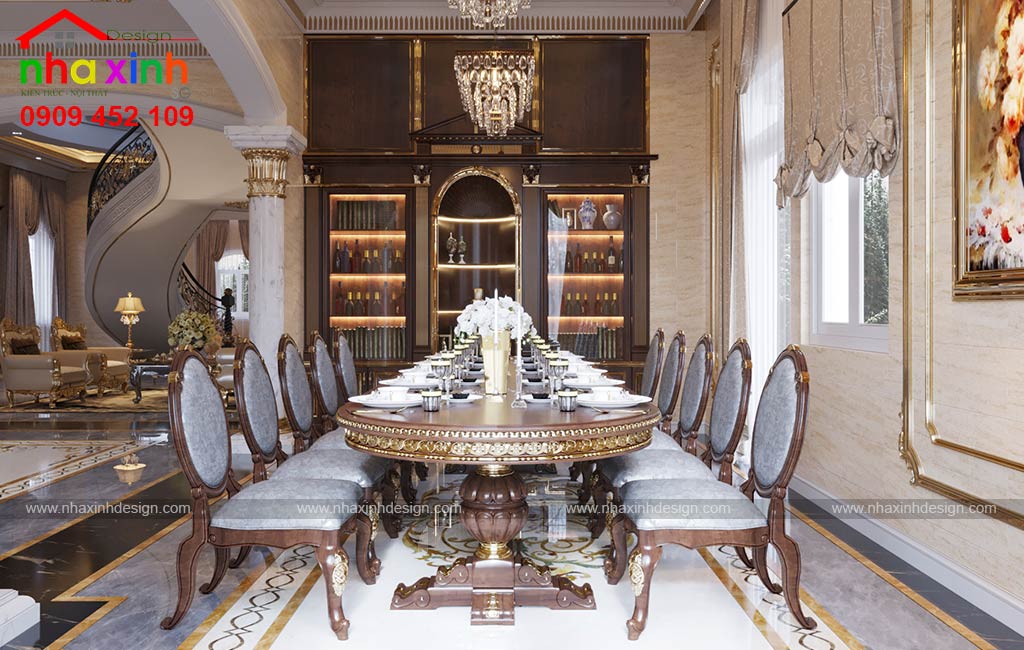 Thiết kế không gian bàn ăn phong cách cổ điển quý tộc khiến nhiều người say đắm