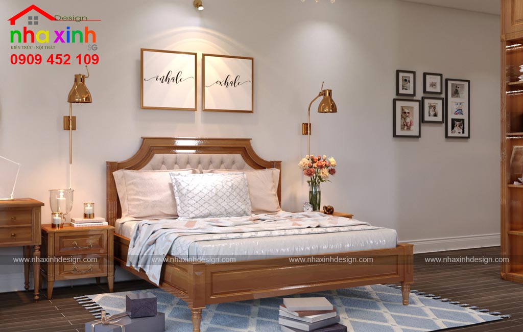 Nội thất phòng ngủ sử dụng hoàn toàn từ chất liệu gỗ cao cấp