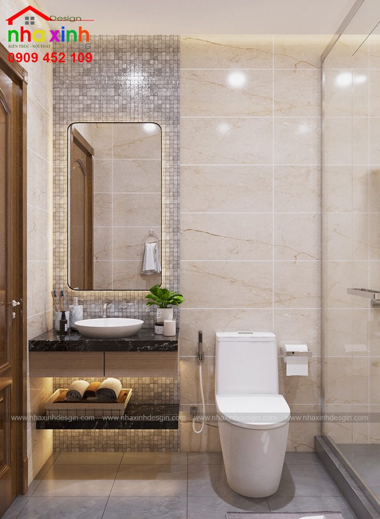 Nội thất phòng WC con trai phong cách đồ gỗ | Chị Chi. Ảnh 4