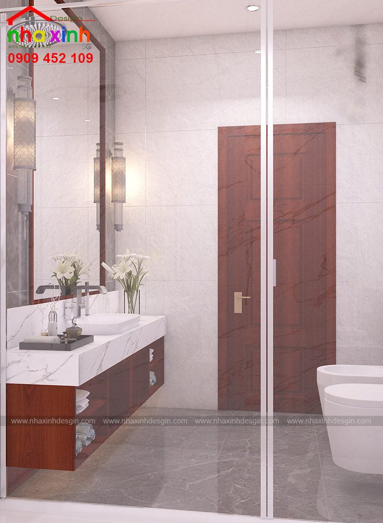 Mẫu thiết kế nội thất không gian phòng WC master tinh tế & sang trọng
