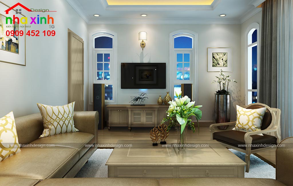 Thiết kế nội thất phòng khách view 02