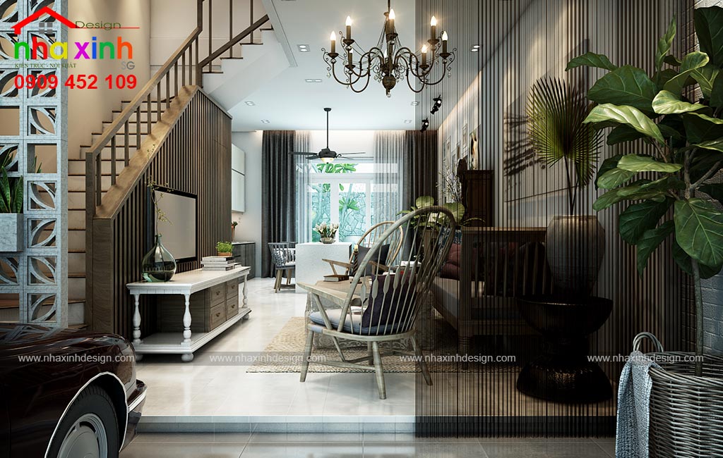 Thiết kế phòng khách - bếp view 02