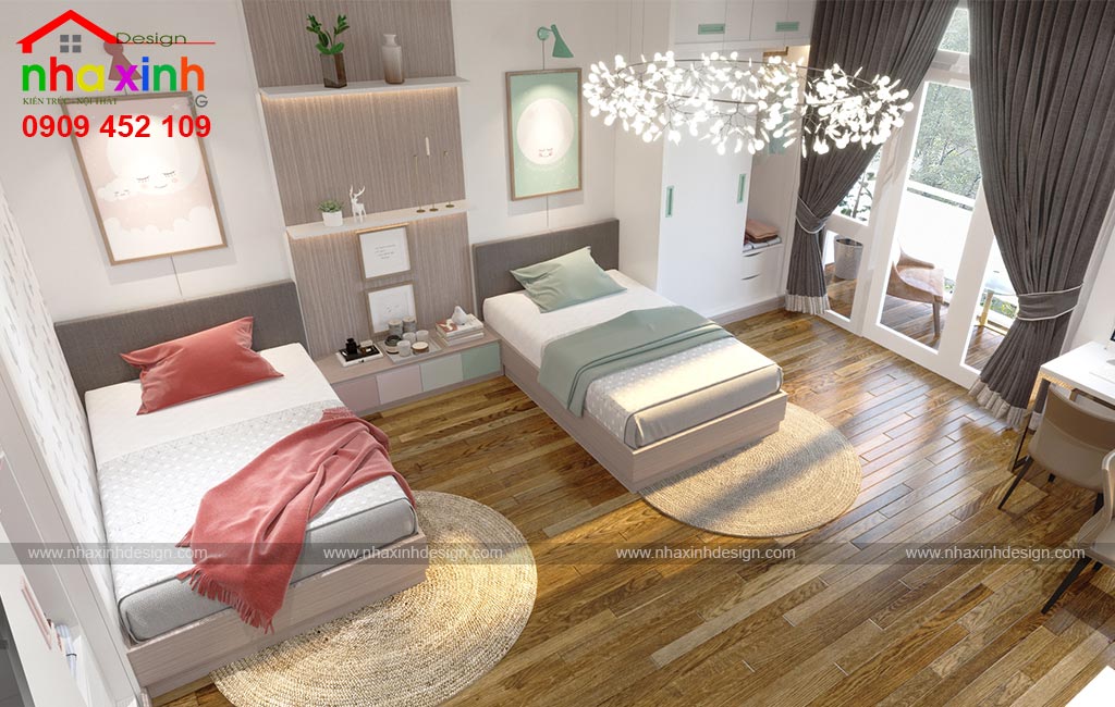 Phòng ngủ với sự kết hợp hài hòa về màu sắc