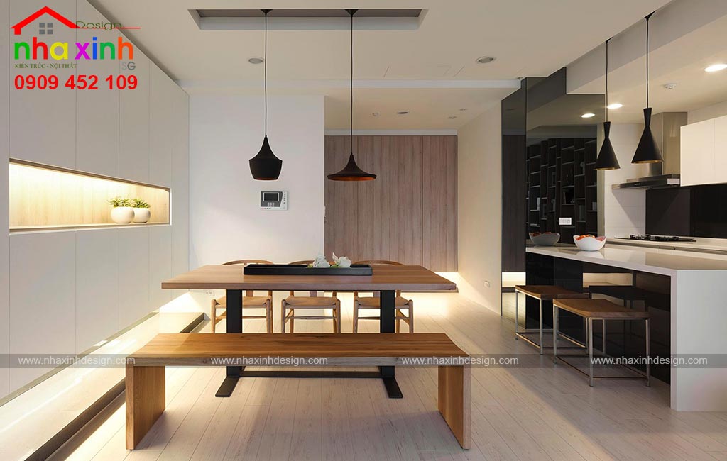 Không gian bàn ăn được thiết kế hướng đến sự đơn giản và tinh tế