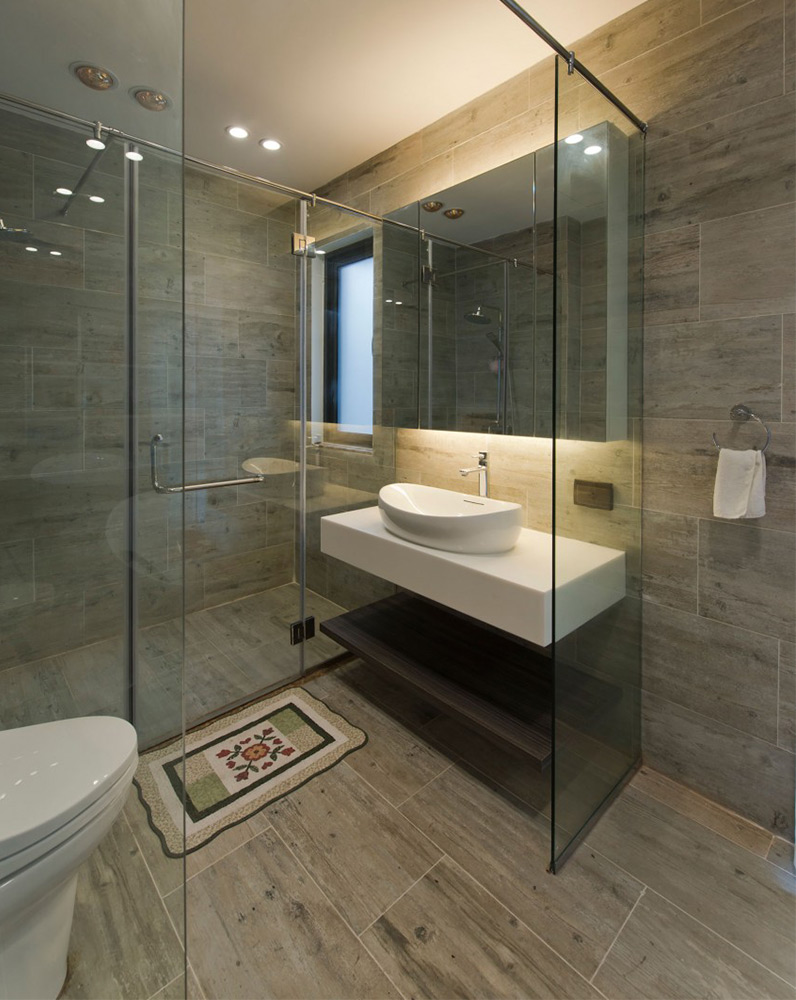 Cách thiết kế phòng wc cho căn biệt thự có hồ bơi vườn tối giản hiện đại