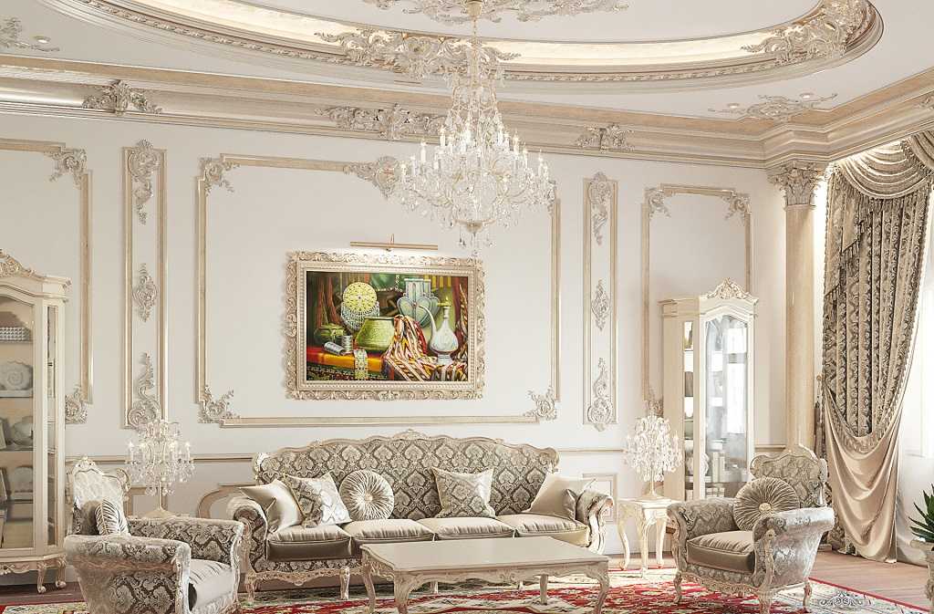 Phòng khách cổ điển thu hút với thảm trải sàn view02