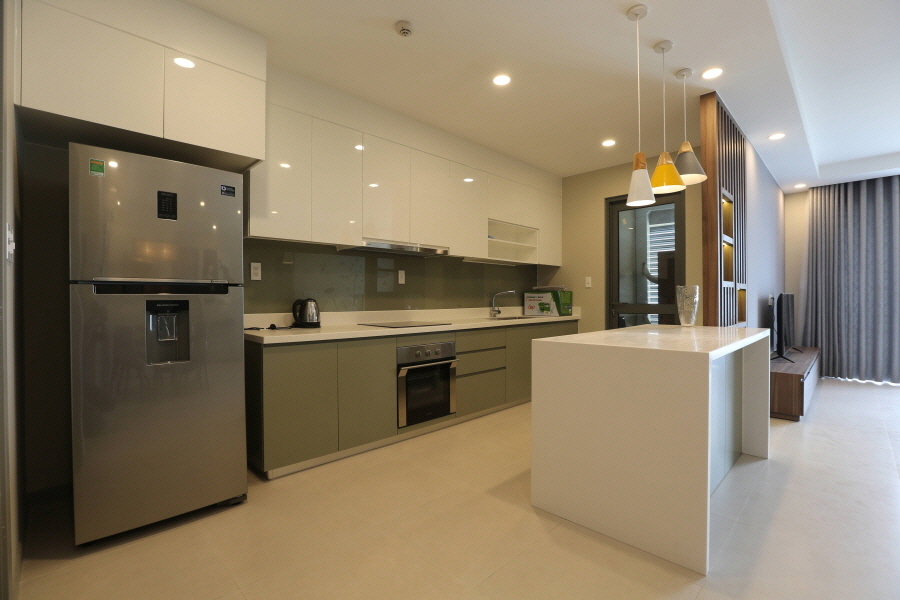 Không gian phòng bếp với thiết kế rộng rãi đa công năng