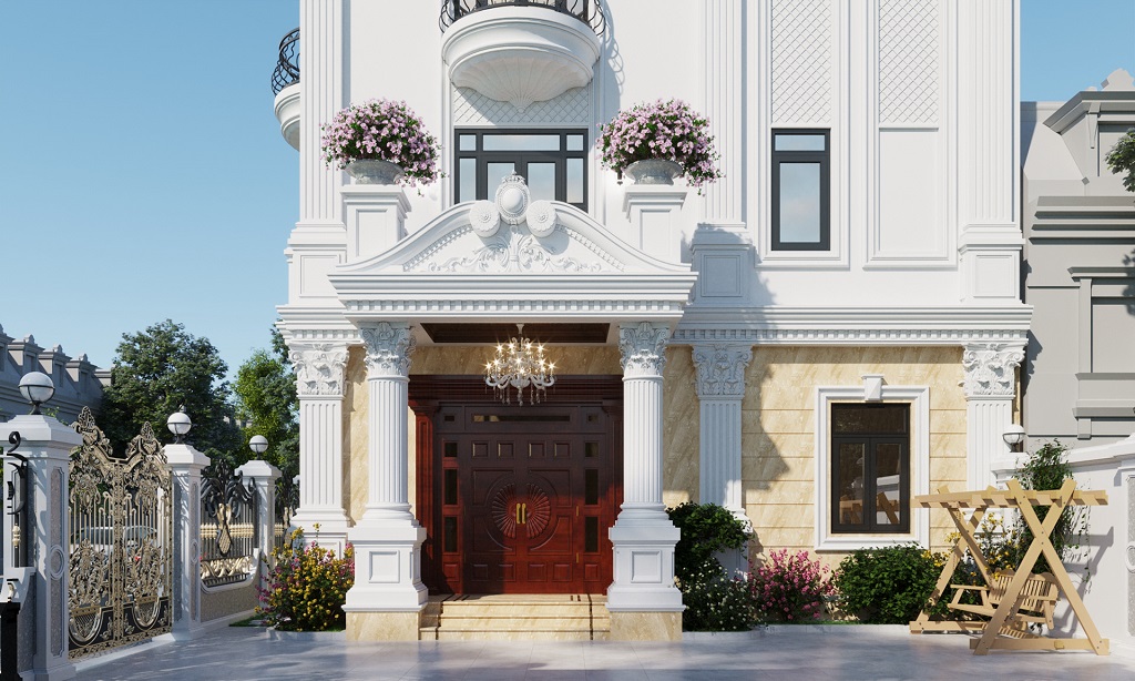 Chiêm ngưỡng ngoại thất cho căn biệt thự 2 mặt tiền cổ điển cực đẹp này 3