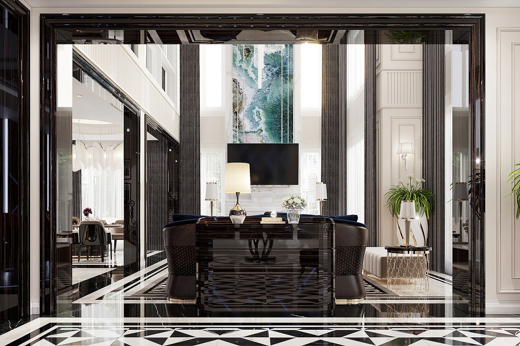 Mẫu Biệt Thự Tân Cổ Điển Mặt Tiền Ngay Trong Khu Dự Án Cao Cấp 5 Nội thất phòng khách Luxury sang trọng 3