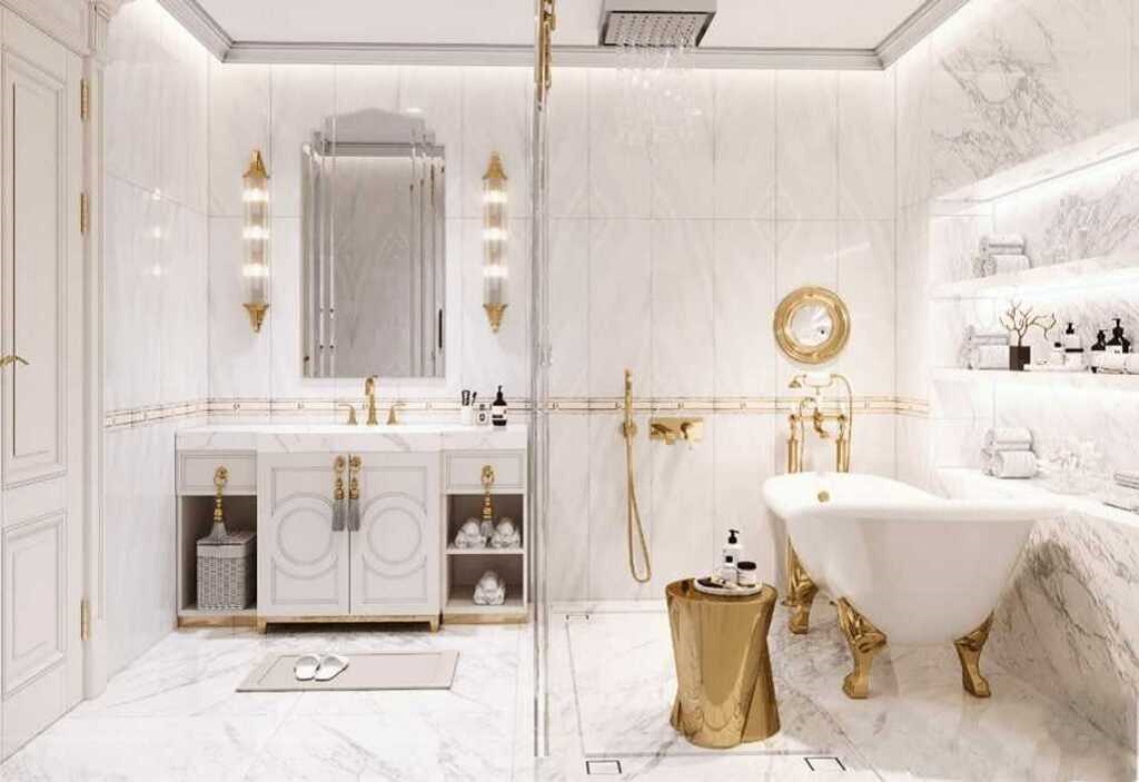 Thiết kế nội thất phòng tắm biệt thự hiện đại