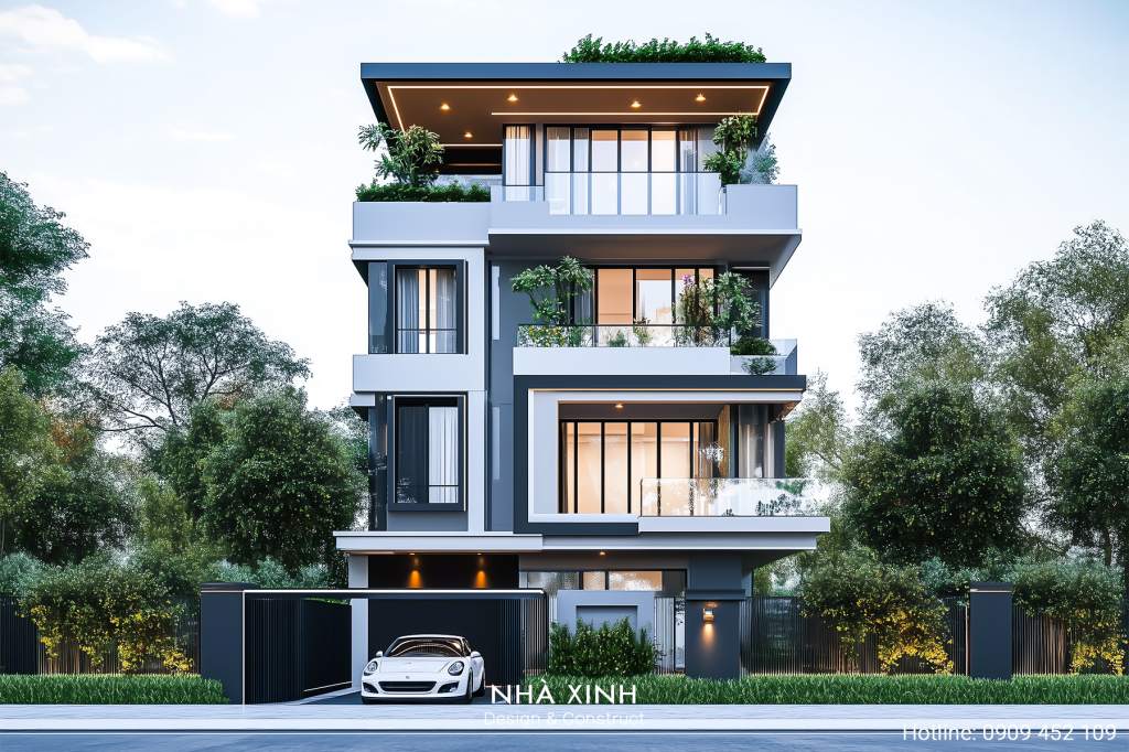 mau biet thu pho hien dai 4 tang bt360