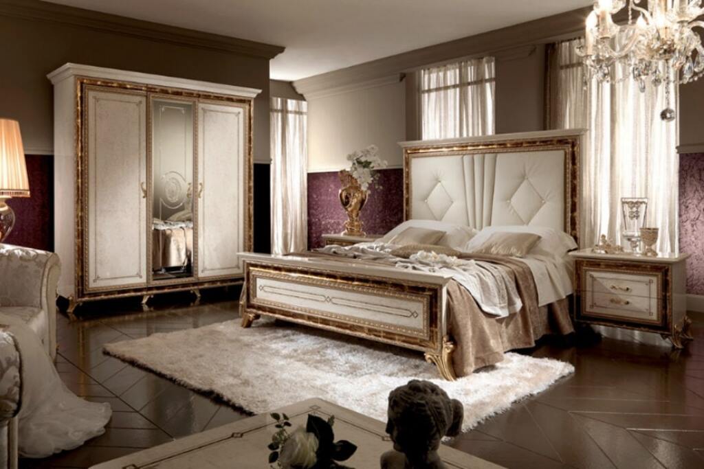 Mẫu phòng ngủ theo phong cách cổ điển đơn mạ vàng 1