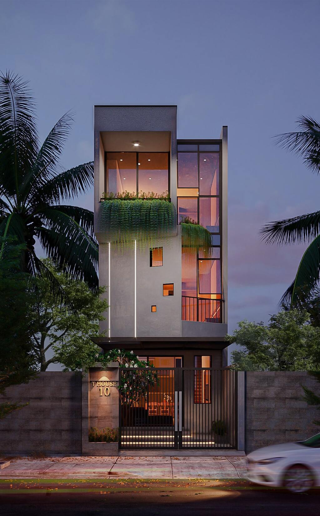 TOP 10 Mẫu Nhà Ống Đẹp 3 Tầng 5m Bắt Kịp Xu Hướng Kiến Trúc Năm 2022 10 Mẫu nhà ống 3 tầng 5m có gara xe hơi