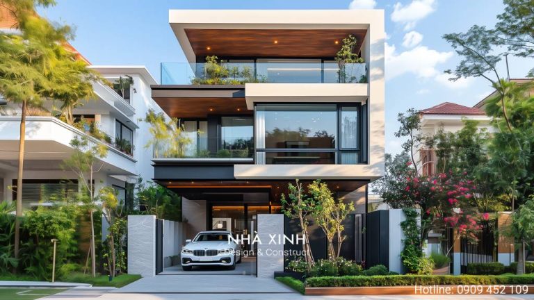 Biệt Thự 3 Tầng Hiện Đại Thiết Kế Tiện Nghi Sang Trọng BT161