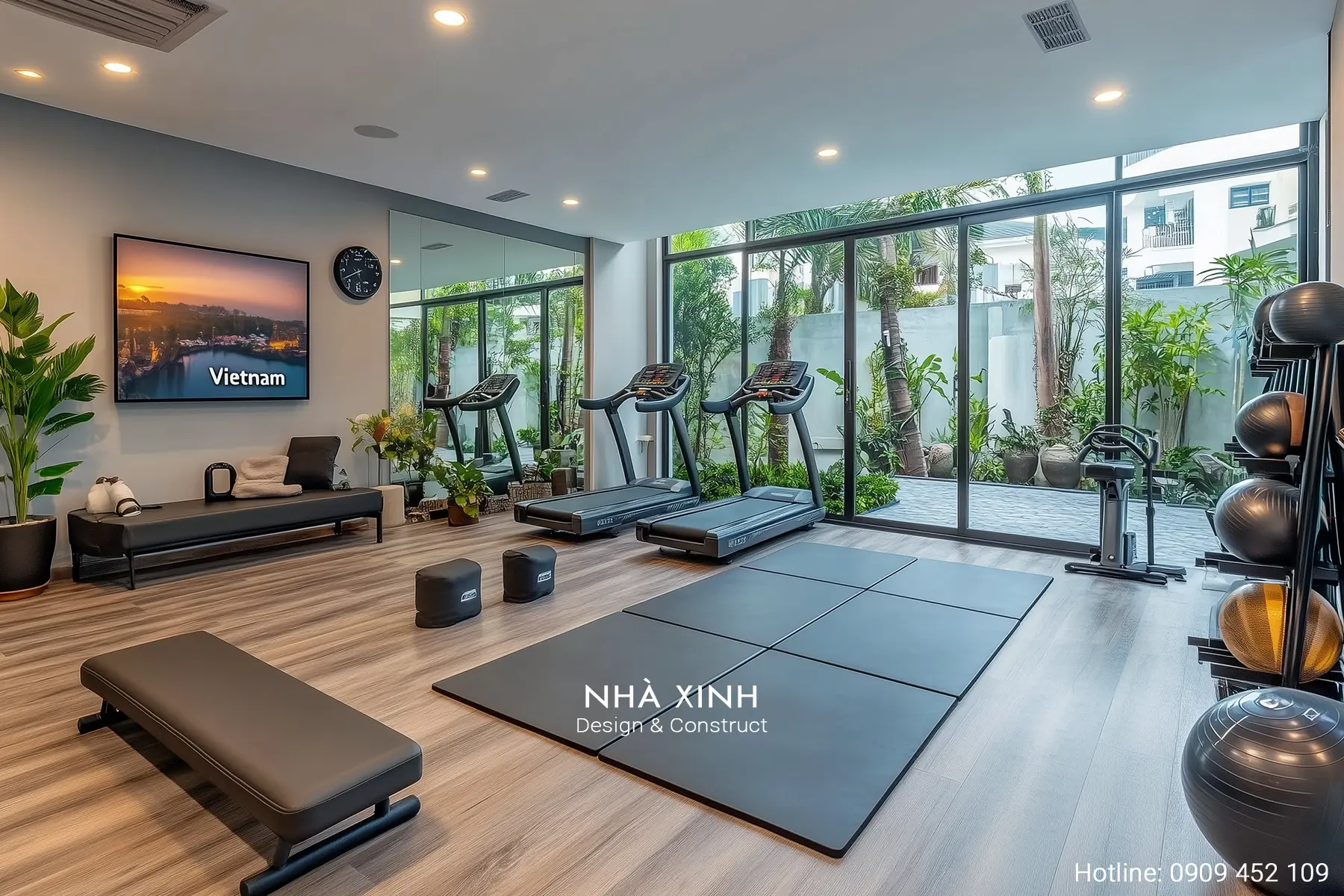 không gian nội thất phòng tập gym 