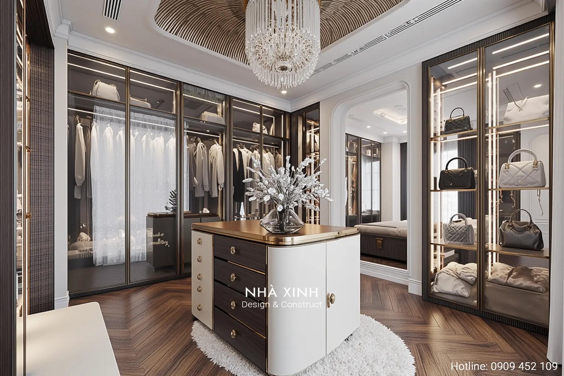 thiết kế nội thất phòng để đồ, quần áo 