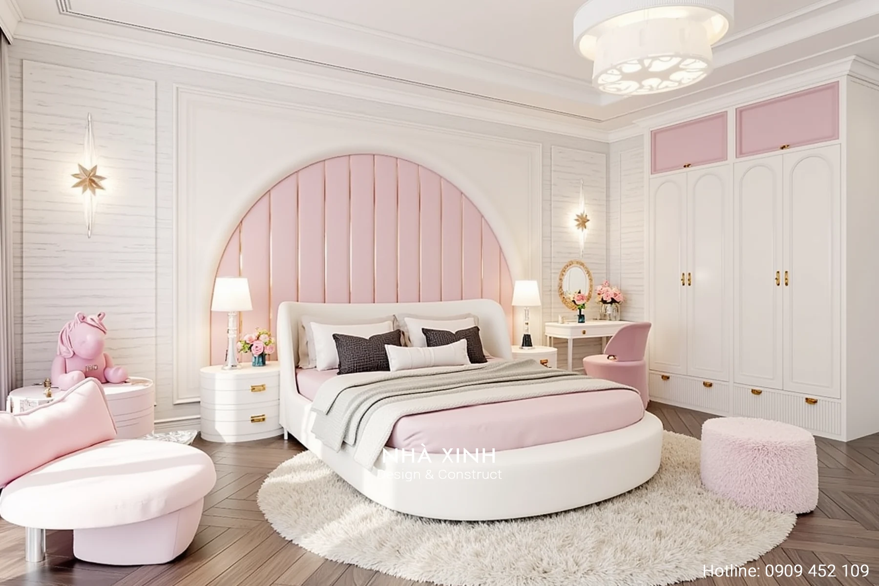 thiết kế nội thất phòng ngủ bé gái xinh xắn 