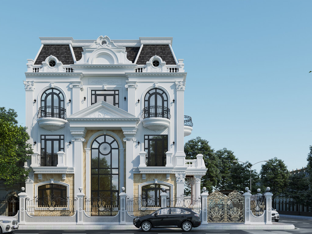 Biệt thự phố cổ điển theo phong cách Pháp 