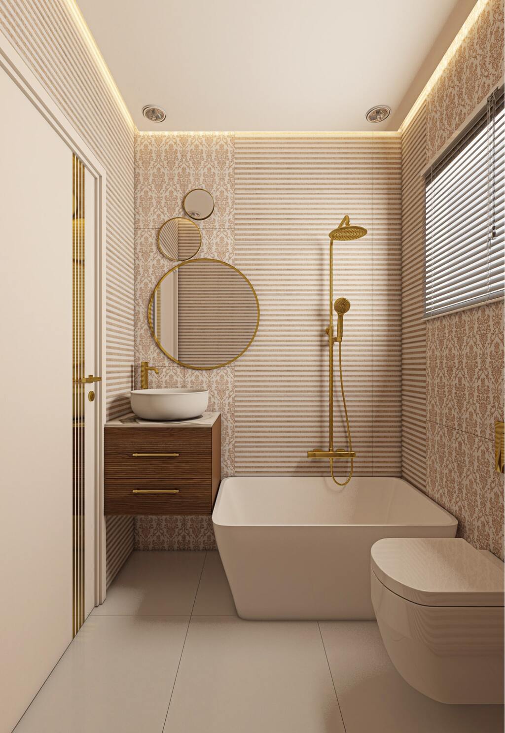Phòng tắm thiết kế cửa kính phong cách đơn giản, sang trọng