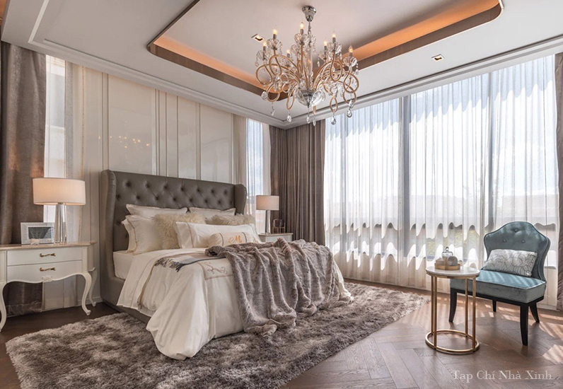 Phòng ngủ master với đầy đủ nội thất, tạo không gian sinh hoạt riêng hoàn hảo