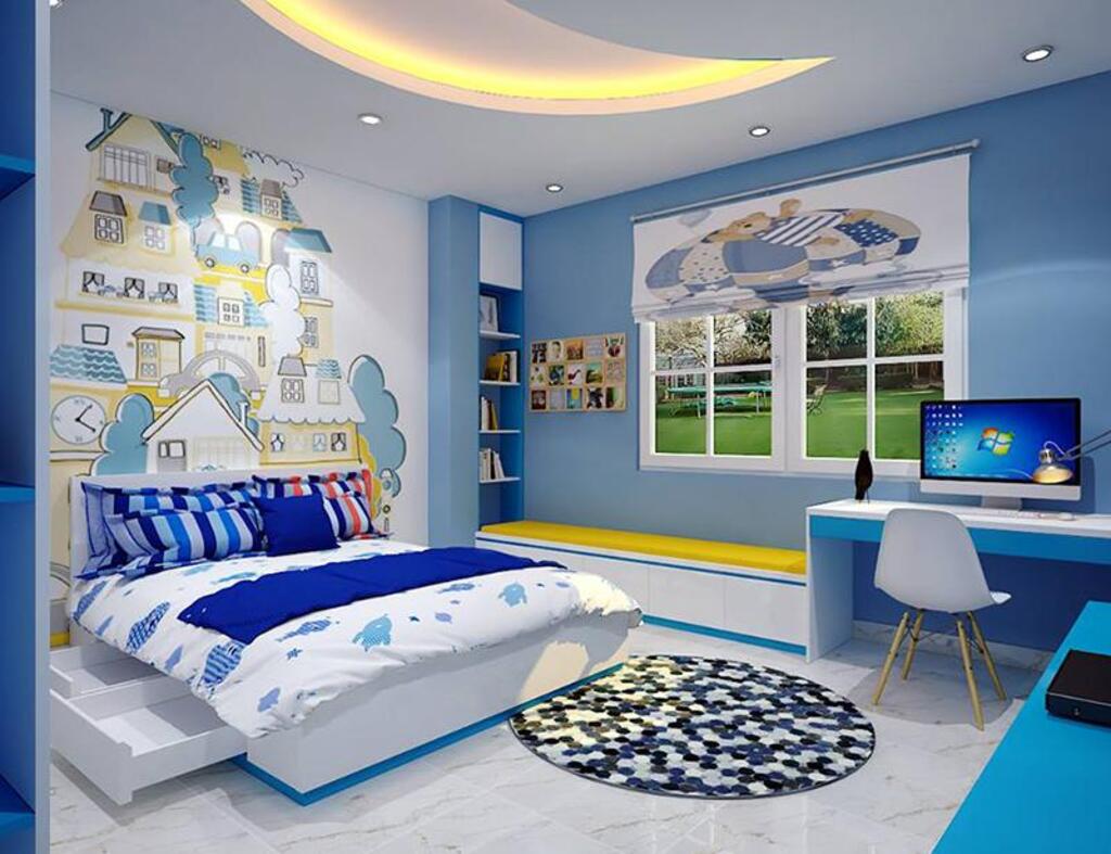 Mẫu thiết kế nội thất phòng ngủ đẹp, kích thích sự sáng tạo cho bé