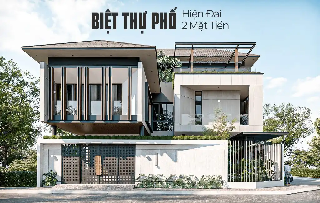 biệt thự 2 tầng mái nhật 