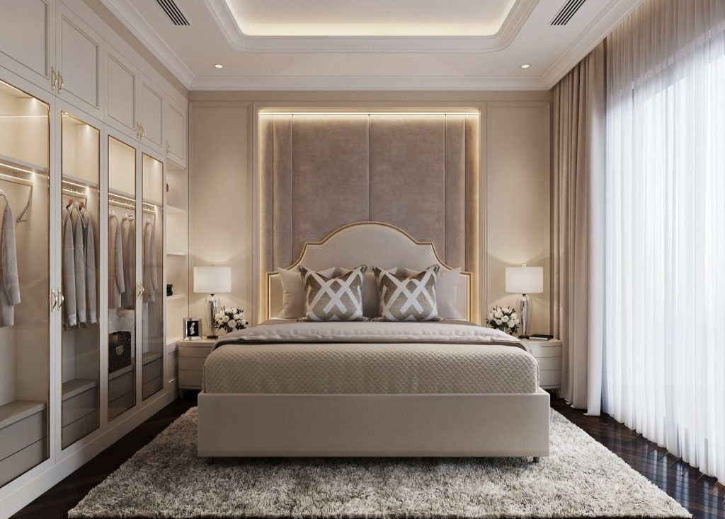 Thiết kế nội thất phòng ngủ với gam màu sáng tạo cảm giác thư giãn, thoải mái