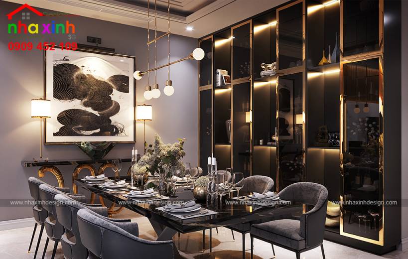 Khu vực phòng ăn phong cách tân cổ điển luxury