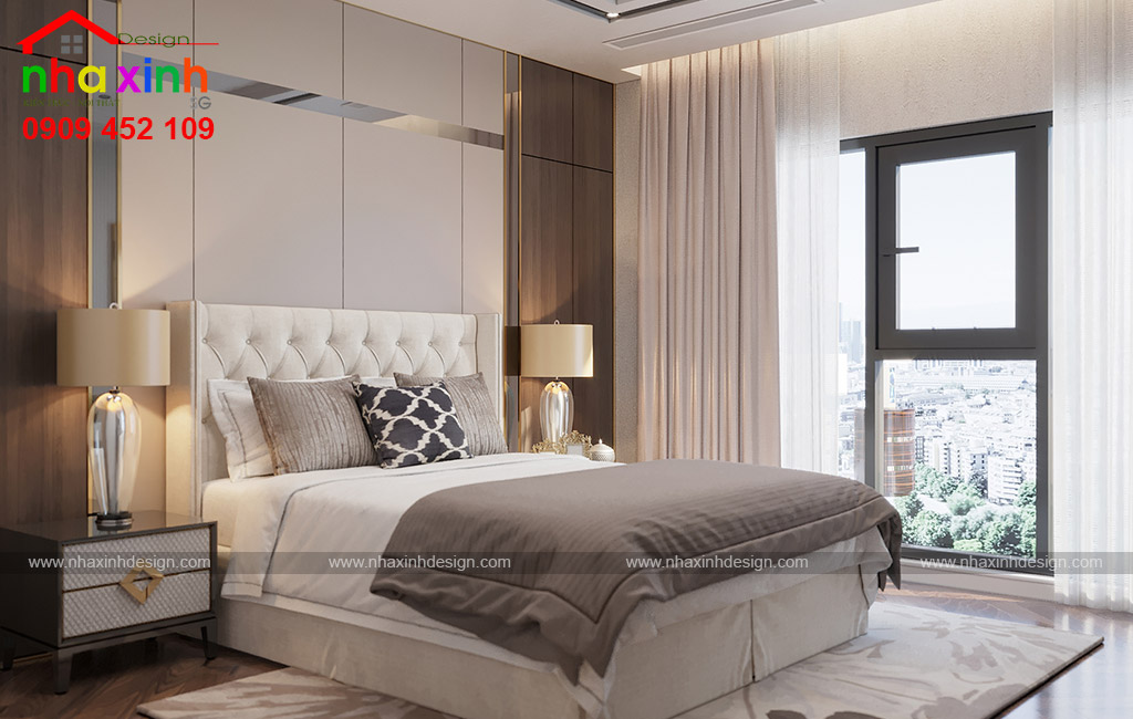 Phòng ngủ được thiết kế hướng đến sự đơn giản, tinh tế và sang trọng