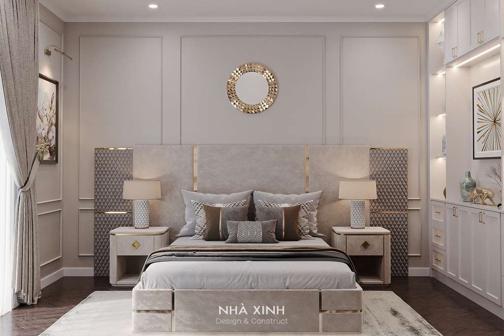 Ý tưởng thiết kế nội thất phòng ngủ cho mẫu biệt thự 2 tầng hiện đại