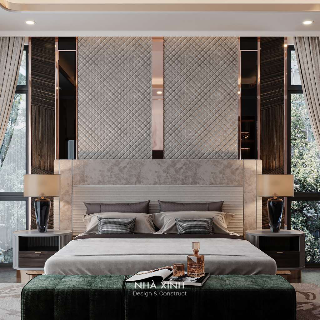 Ý tưởng thiết kế nội thất phòng master cho mẫu biệt thự 2 tầng hiện đại