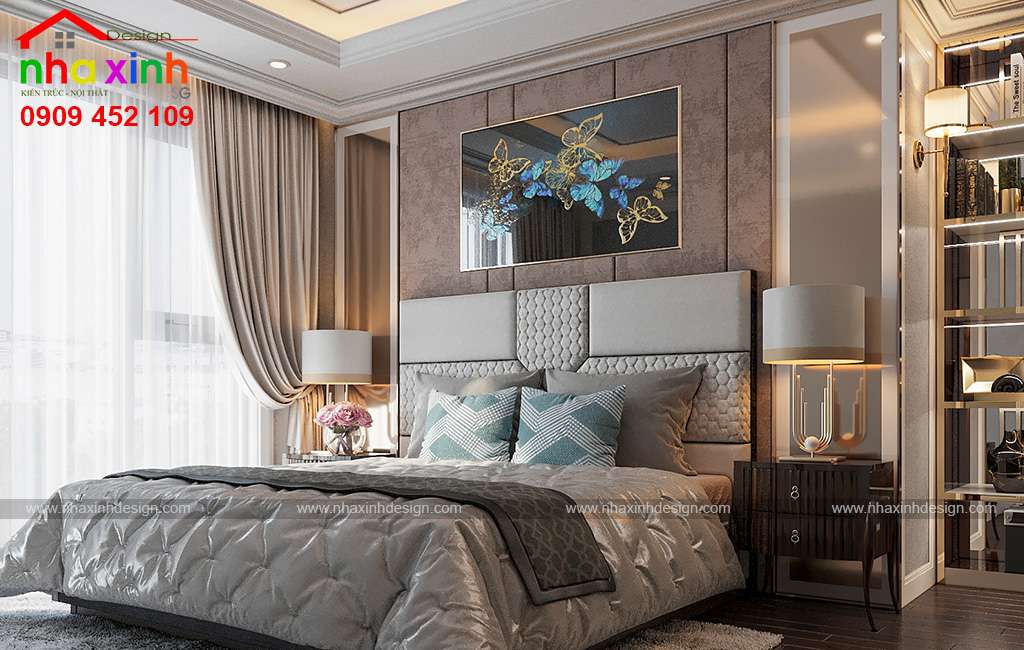 Mẫu phòng ngủ master trong thiết kế nội thất Penthouse sở hữu với tầm view đẹp mắt