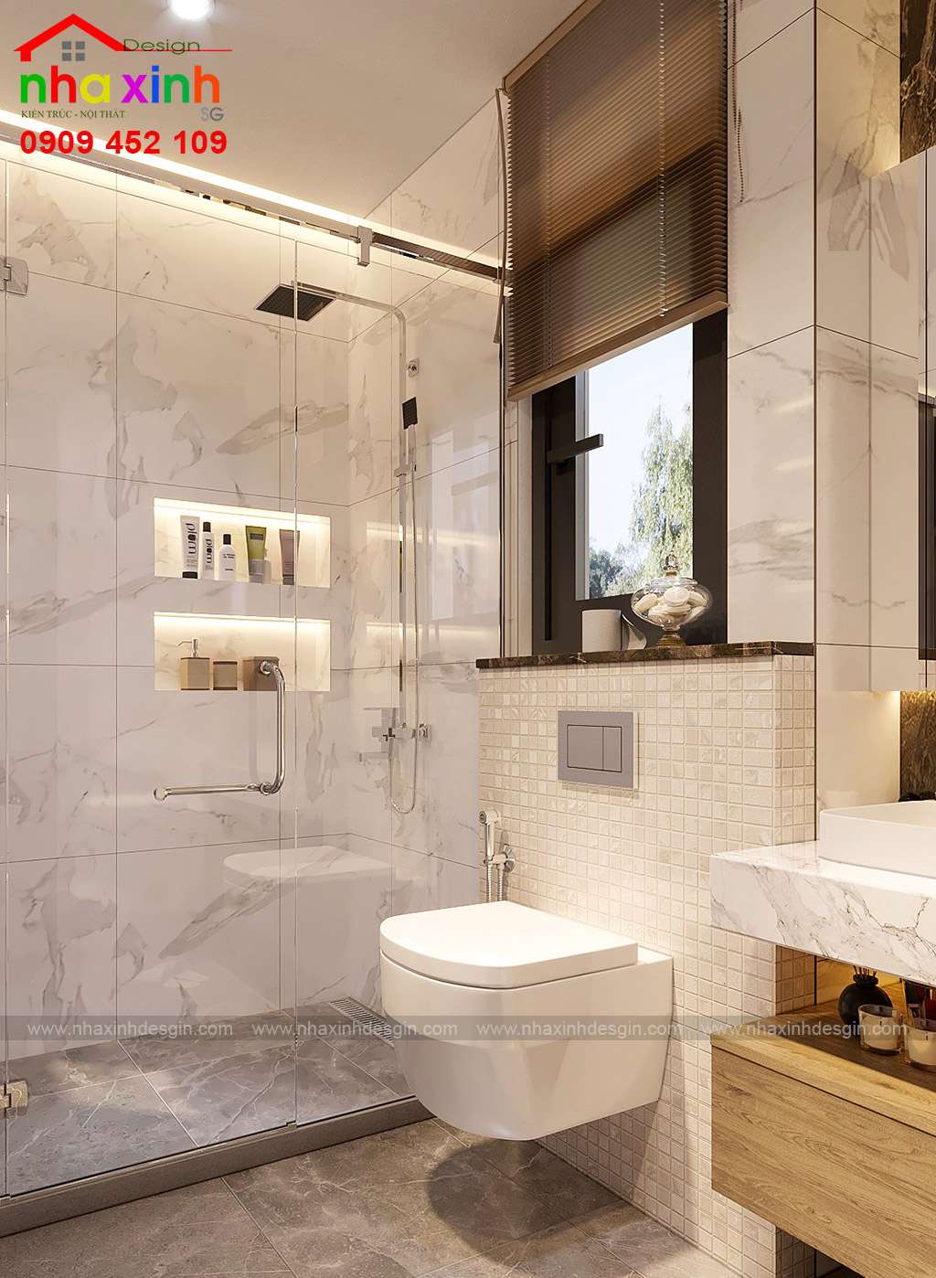 Thiết kế phòng wc đẹp sang trong của phong cách hiện đại