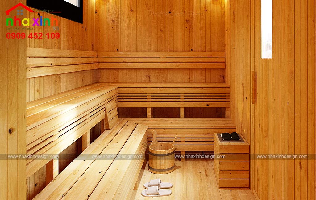 Thiết kế phòng Sauna cho căn biệt thự hiện đại sang trọng