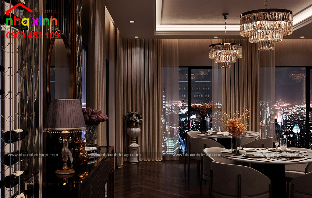 Phòng ăn mẫu thiết kế nội thất biệt thự phong cách Luxury