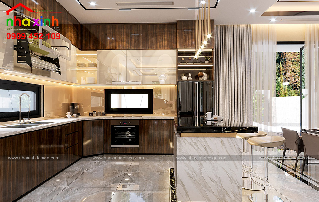 Mẫu thiết kế nội thất phòng bếp hiện đại và sang trọng